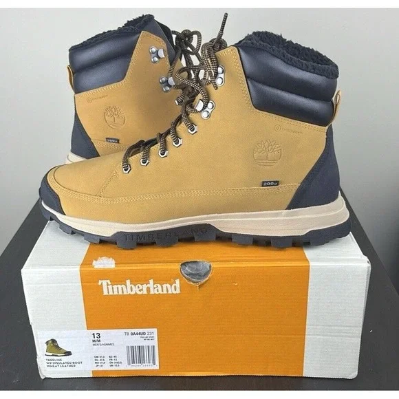 Timberland Mens Sz.13 Treeline WP Insulated Boot 0A44UD Wheat Leather‎ Boot - Picture 2 of 9